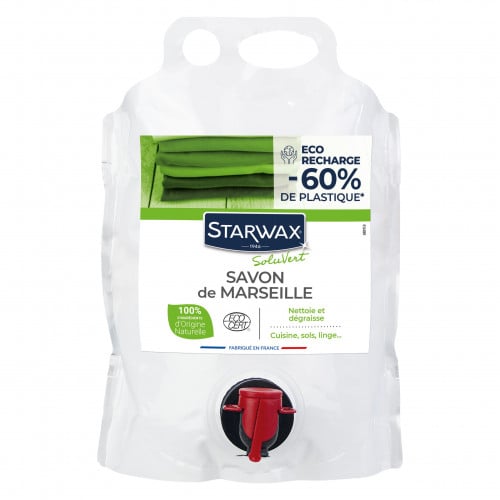 Savon de Marseille liquide sans huile de palme Ecocert