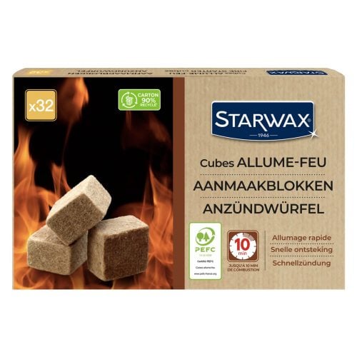 Cubes allume feu PEFC pour barbecue, poêle et cheminée