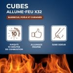 Cubes allume feu PEFC pour barbecue, poêle et cheminée