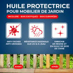 Huile protectrice formule enrichie pour mobilier de jardin en bois