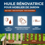 Huile rénovatrice application facile pour mobilier grisé