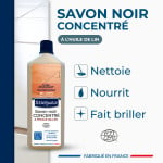 Savon noir à l’huile de lin pour les sols intérieurs