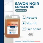 Savon noir à l’huile de lin pour les sols intérieurs