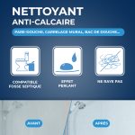 Nettoyant anti-calcaire pour cabine de douche